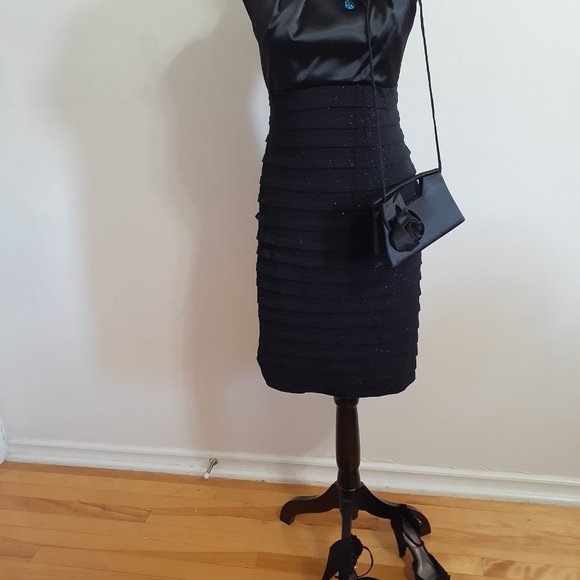 Robe de soirées noire taille Small Laura - Picture 2 of 6